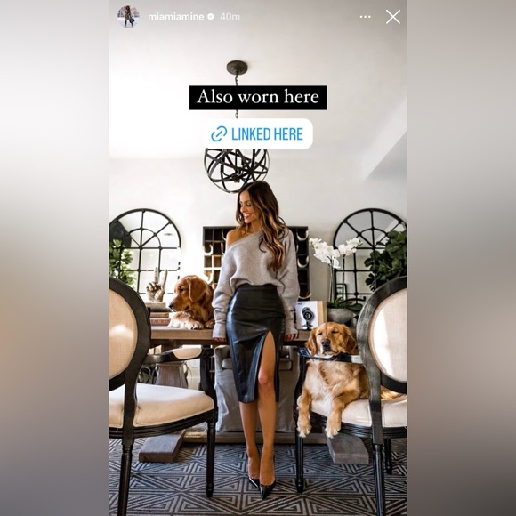 Revolve Faux Leather Midi Skirt in Black size M - Picture 2 of 5